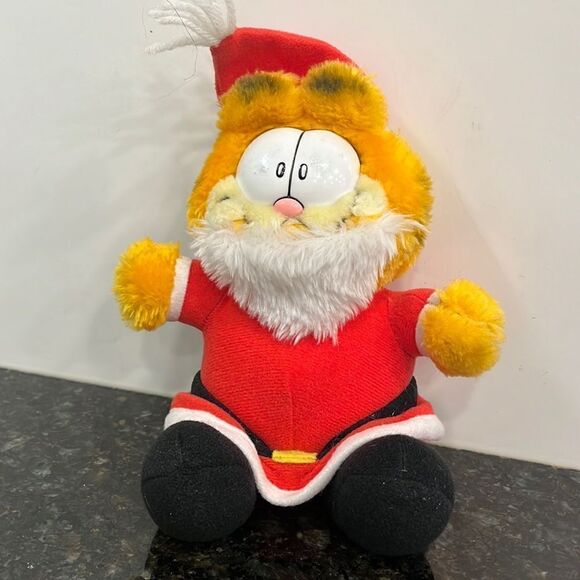 Vintage McDonald's Garfield Santa Claus Plush Toy - Rare Vintage Garfield - Picture 1 of 9